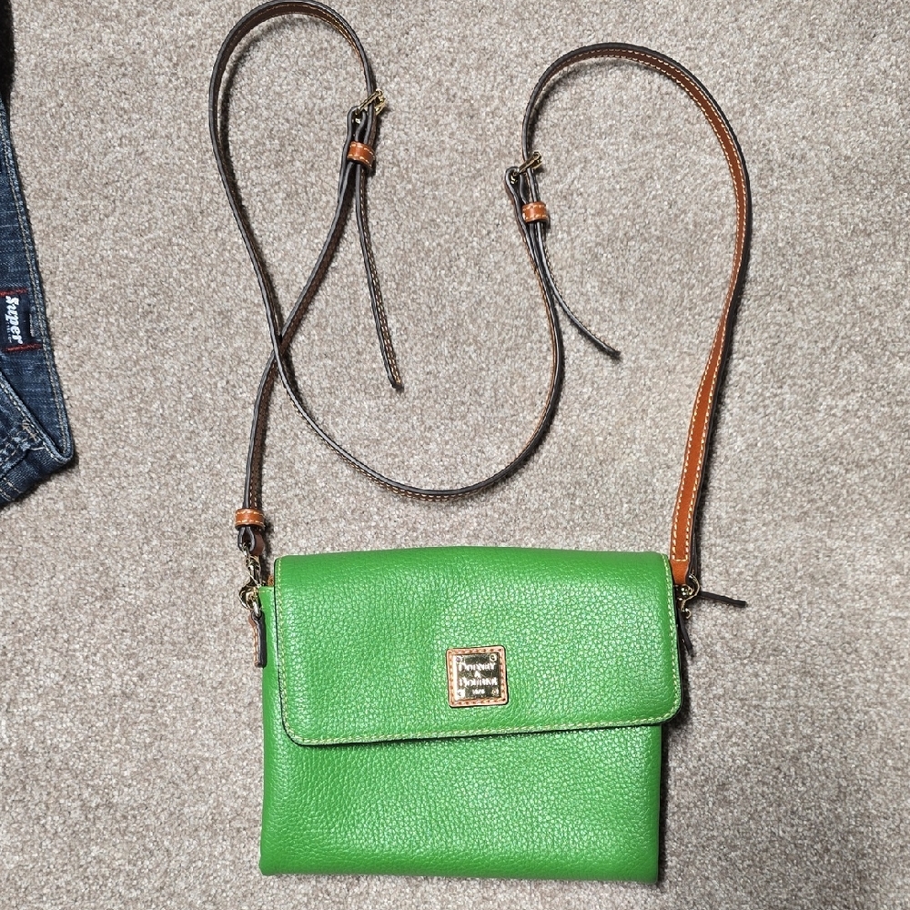 Dooney & Bourke, New,Green Leather Crossbody Bag